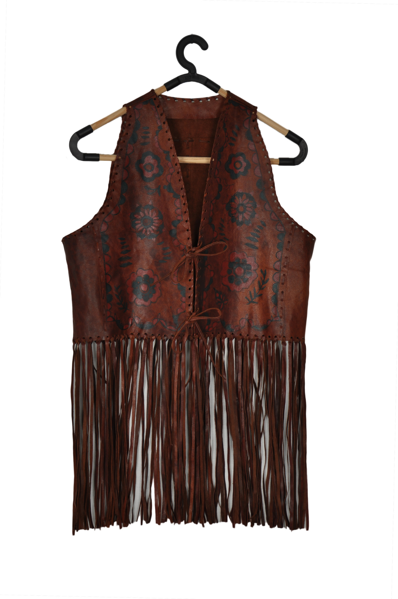 Vintage Hand-Painted 100% Genuine Leather Vest | Brown