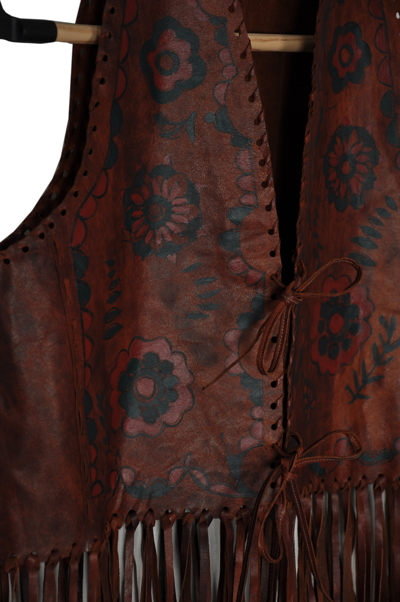 Vintage Hand-Painted 100% Genuine Leather Vest | Brown