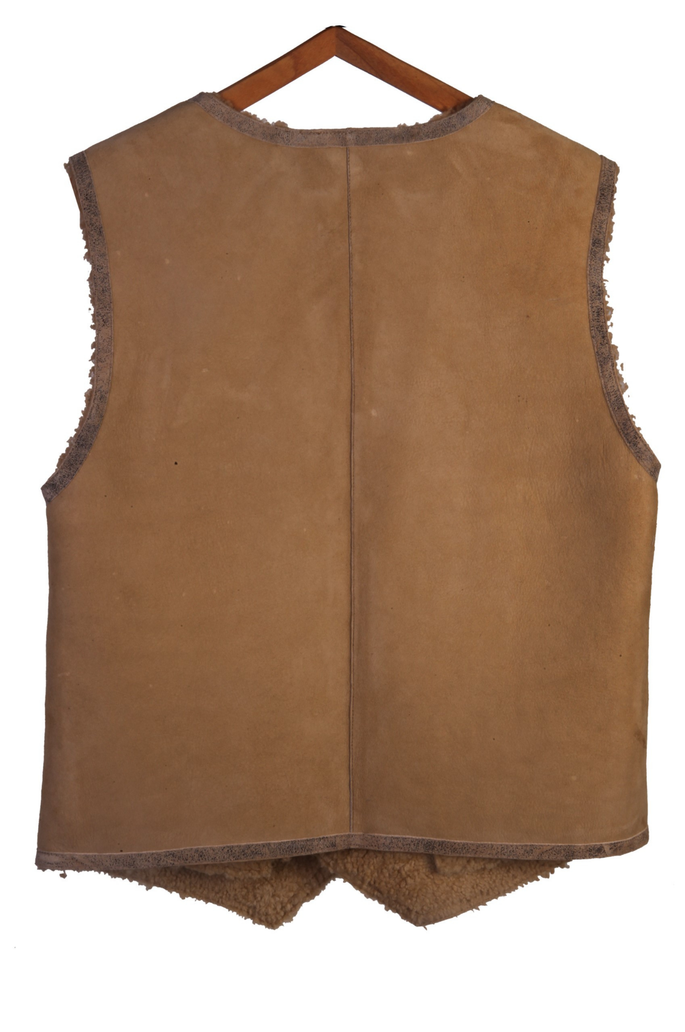 Vintage-Inspired Nappa Leather Vest | Brown with Curly Sheep Fur