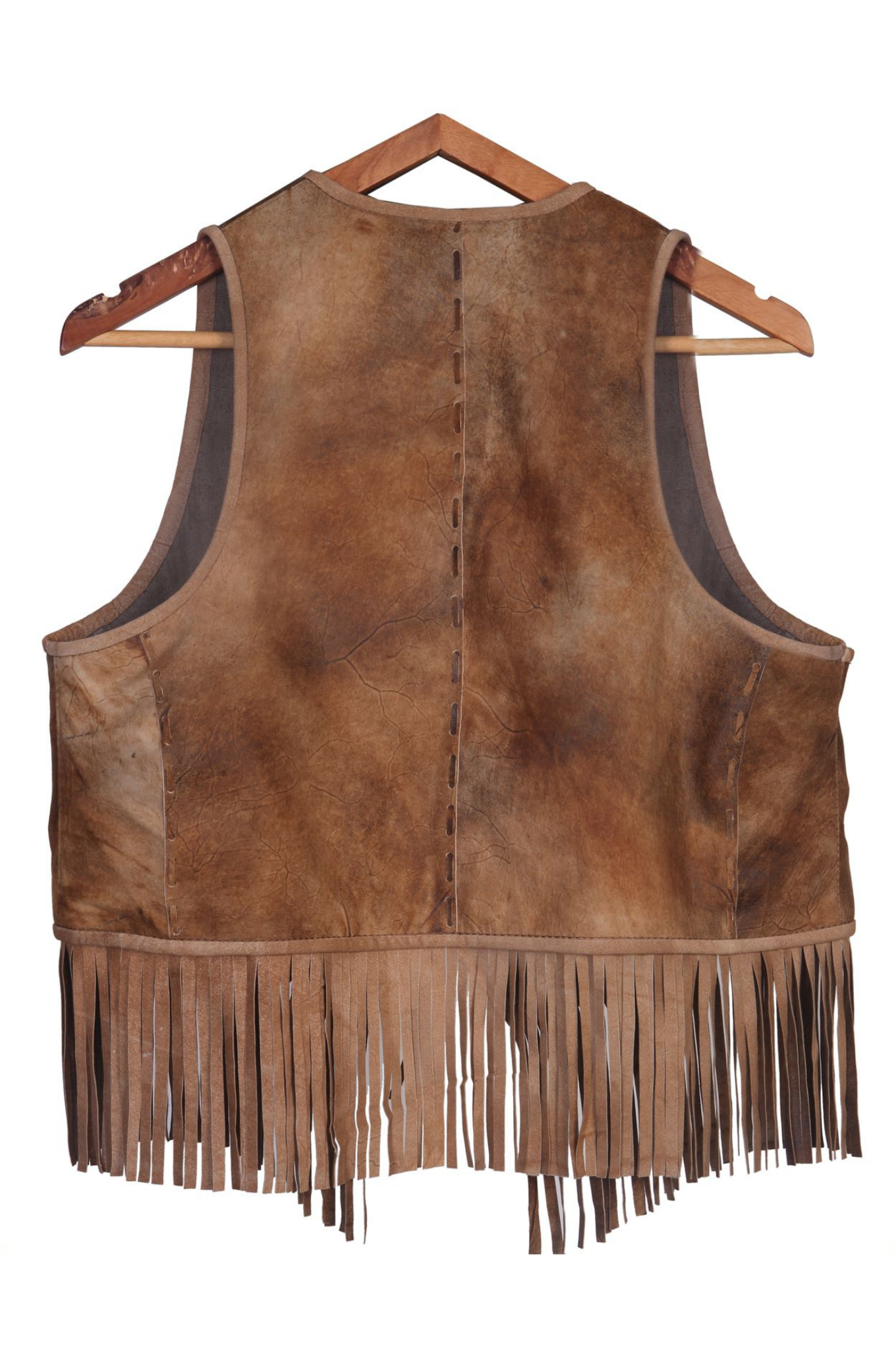 Vintage Inspired Hand-Painted 100% Genuine Leather Vest | Light Brown