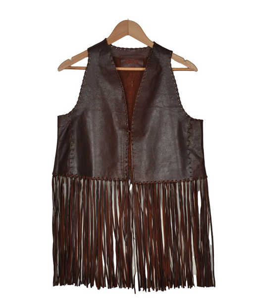 Vintage Inspired 100% Genuine Leather Vest | Brown